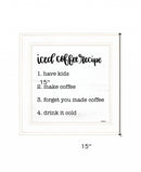 Iced Coffee Recipe 2 White Framed Print Wall Art