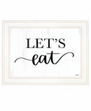 Lets Eat 2 White Framed Print Wall Art