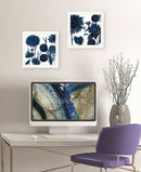 Set Of Two Sunflower Blues 2 White Framed Print Wall Art
