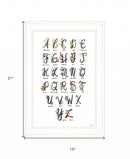 Flower Alphabet 1 White Framed Print Wall Art
