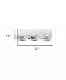 Cups and Saucers 1 White Framed Print Wall Art