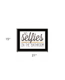 No Selfies in the Bathroom 6 Black Framed Print Bathroom Wall Art