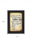 Father Says Black Framed Print Wall Art