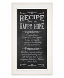Recipe for a Happy Home 1 White Framed Print Wall Art