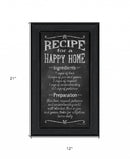 Recipe for a Happy Home 2 Black Framed Print Wall Art