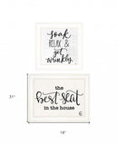 Set Of Two The Best Seat in the House 1 White Framed Print Bathroom Wall Art