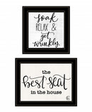 Set Of Two The Best Seat in the House 2 Black Framed Print Bathroom Wall Art