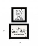Set Of Two The Best Seat in the House 2 Black Framed Print Bathroom Wall Art