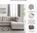 Beige Sleeper Sectional Featuring Chaise Memory Foam