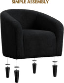 Black Boucle Armchair Club Chair Cushioned Comfort