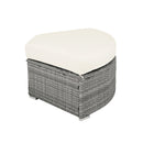 Patio Furniture Set Outdoor Daybed Rattan Sectional with Cushions and Center Table, Beige, Iron & Rattan, Multiple Sizes