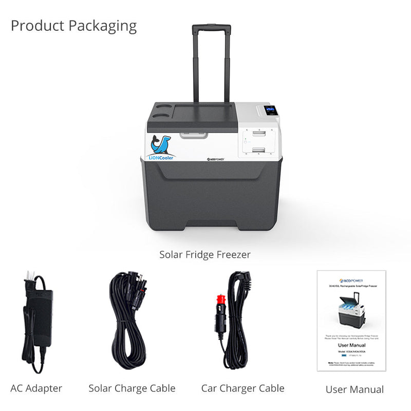 ACOPOWER LionCooler X50A Combo, Portable Solar Freezer (52 Quart Capacity) & Extra Backup 173Wh Battery