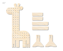 Unfinished Wood Giraffe Standing Peg Board  | Standing Wood Peg Board | 1/2" & 1/4" Thick Wood | up to 40"