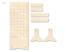 Unfinished Wood Rectangle Standing Peg Board  | Standing Wood Peg Board | 1/2" & 1/4" Thick Wood | up to 40"