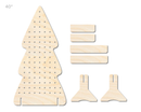 Unfinished Wood Christmas Tree Standing Peg Board  | Standing Wood Peg Board | 1/2" & 1/4" Thick Wood | up to 40"
