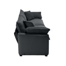 Modern Fabric Living Room Sofa with 4 Pillows Upholstered Large Deep Seating Loveseat, Grey Corduroy