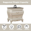 Chantelle - Nightstand With Marble Top - Pearl White