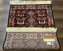Small Karastan Rug 3x4, Yuruk Collection, Wool, Tribal, Geometric, Navy Blue