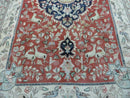6' X 9' Vintage Handmade India Oriental Floral Wool Rug Hunting Bird Deer Nice