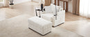 Modern Style Single Sofa with Storage, Movable Ottoman, USB Ports, Cup Holders, Phone Holder, Beige Corduroy, 41.7'