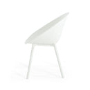 Modern Gable Dining Chair Set of 2 with Weather-Resistant Plastic in White