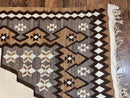 Antique Persian Fars Kilim Rug 8x11, Wool, Boho Tribal Persian Shiraz Flatweave Carpet, Semi Open Field, Geometric, Handmade, Vintage Semi Antique