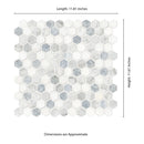 Azula Hexagon 11.61" x 11.81" Polished Marble Mesh-Mounted Mosaic Tile 1" Hexagon-MSI Collection