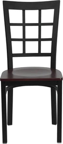 Hercules Series Black Window Back Metal Restaurant Chair