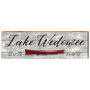 Lake Wedowee Latitude Longitude Red Canoe Alabama Home Decor Art Print on Real Wood