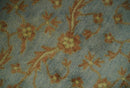 4.10x7.9 Silver, Rust and Beige Traditional Floral Hand Tufted Wool Area Rug