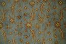 4.10x7.9 Silver, Rust and Beige Traditional Floral Hand Tufted Wool Area Rug