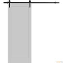 Quadro 4111 Matte Grey Barn Door and Black Rail