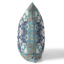 18” Glacier Blue Rose Box Indoor Outdoor Zippered Throw Pillow
