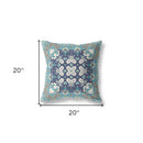18” Glacier Blue Rose Box Indoor Outdoor Zippered Throw Pillow