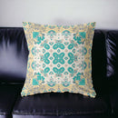 16” Yellow Green Rose Box Indoor Outdoor Zippered Throw Pillow
