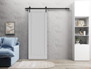 Quadro 4111 Matte Grey Barn Door and Black Rail
