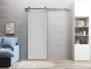 Quadro 4111 Matte Grey Barn Door and Silver Rail