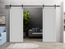 Quadro 4111 Matte Grey Double Barn Door and Black Rail