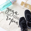 Yoga, Coffee and Repeat Gym Cotton Canvas Tote Bag