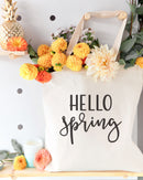 Hello Spring Cotton Canvas Tote Bag