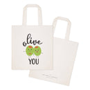 Olive You Cotton Canvas Tote Bag