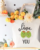 Olive You Cotton Canvas Tote Bag
