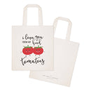 I Love You From My Head Tomatoes Cotton Canvas Tote Bag