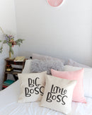 Big Boss and Little Boss Cotton Canvas Pillow Covers, 2-Pack