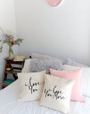 I Love You and I Love You More Pillow Covers, 2-Pack