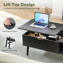 Black Wood Lift Top Coffee Table With Hidden Compartment