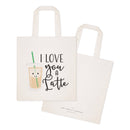 I Love You a Latte Cotton Canvas Tote Bag