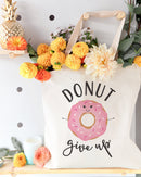 Donut Give Up Cotton Canvas Tote Bag