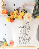 Sandy Shoes and Salty Kisses Cotton Canvas Tote Bag