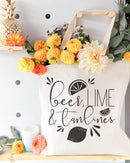 Beer, Lime and Tan Lines Cotton Canvas Tote Bag